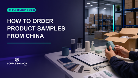 Sourcing specialist evaluating product samples from China before a bulk order