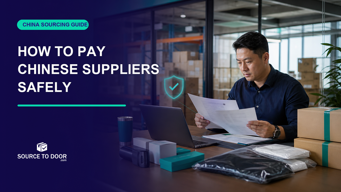 Procurement specialist verifying a Chinese supplier invoice before payment